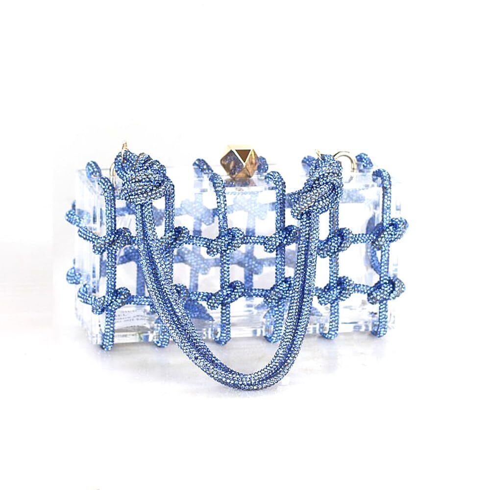 2988 Clear Acrylic Bag Rhinestone Acrylic Clutch Crystal Evening Purses View 6